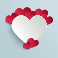 Valentines day card with paper cut heart Vector illustration N2
