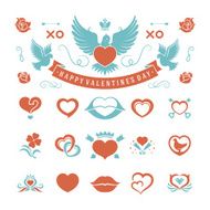 Valentines Day and Wedding Vintage Objects Vector ymbols Set N4