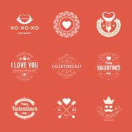 Happy Valentine&#039;s Day greetings cards labels badges N2