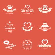 Happy Valentine&#039;s Day greetings cards labels badges N3