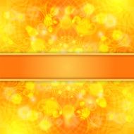 Elegant orange ornate background with lace ornament and ribbon N2