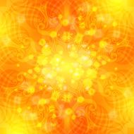 Elegant orange ornate background with lace ornament N2