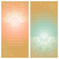 Vintage greeting card with floral motifs in east style N3