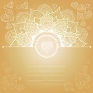 Vintage greeting card with floral motifs in east style N4