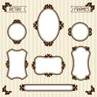 Collection of vintage frames in retro style