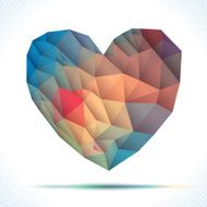Vector Geometric Mosaic Heart Template for Valentines Day Design N7