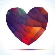 Vector Geometric Mosaic Heart Template for Valentines Day Design N8