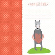 romantic greeting card with cute dog and N2