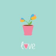 Tulip in pot Love card N2