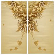 Vintage greeting cards with floral motifs in east style N5