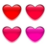 Glass red pink heart