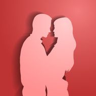 Silhouettes of loving couple N2