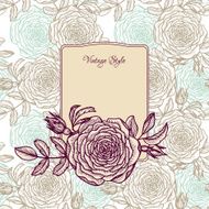 vintage floral card with rose N3
