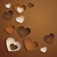 Chocolate hearts Valentine&#039;s day background N3