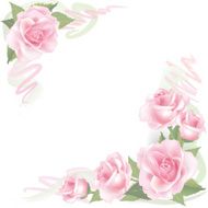Flower rose frame Floral spring decor N3