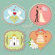 Label with wedding elements