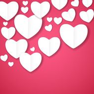 Valentines Day Paper Heart Backgroung Vector Illustration N8