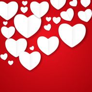 Valentines Day Paper Heart Backgroung Vector Illustration N9
