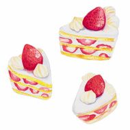 Watercolor painting of a piece strawberry cake