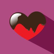 chocolate cover heart vector