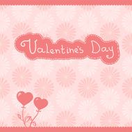 Vector heart flowers pink background