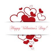 Hearts on a white background concept love Happy Valentine&#039;s da