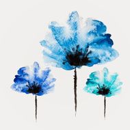 Watercolor vector flower N3