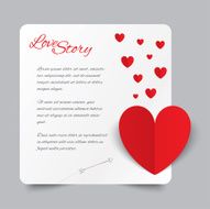 Red paper heart Valentines day card Love story N2