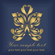 Retro floral butterfly background vector N13
