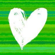 Card with hand drawn heart on striped background N7