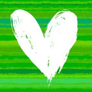 Card with hand drawn heart on striped background N8
