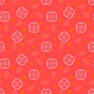 Ditsy pattern with small white sakura flowers N3