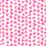 Velentine's day pattern with hand painted hearts N33