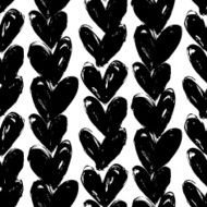 Velentine's day pattern with hand painted hearts N34