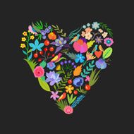 Beautiful floral heart Vector