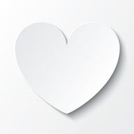 Paper heart Valentines day card on white N2