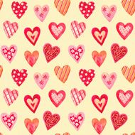 Watercolor seamless pattern for Valentine&#039;s day