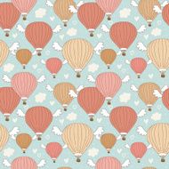 Cute air balloon abstract seamless pattern