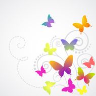 Vector butterflies background design N4