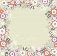 beige background of color flowers
