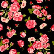 Beautiful Seamless Vintage Background with Roses N5
