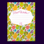 Nice floral greeting card with leaves N35