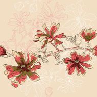 Floral seamless pattern with blooming flowers N2