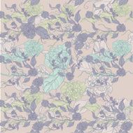 seamless floral background with flowers and leaves N7