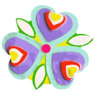 Single imaginary flower isolated on white traced from original artwork N8