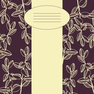 Floral card with drawing branches and leaves