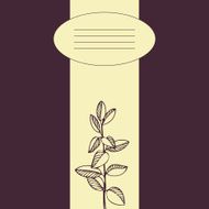 Floral card with drawing branches and leaves N2