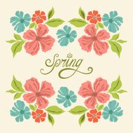 Spring vintage card with flowers