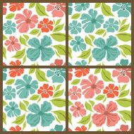 Vector set Spring flowers patterns