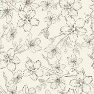 Cherry blossom seamless pattern N5